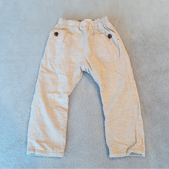 Zara Bottoms Zara Toddler Boy Corduroy Pants Cream Ivory Size 34